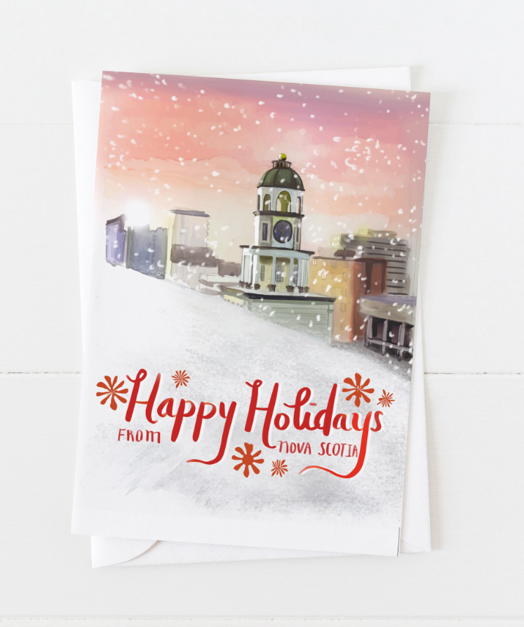 Old Town Clock Holiday Card