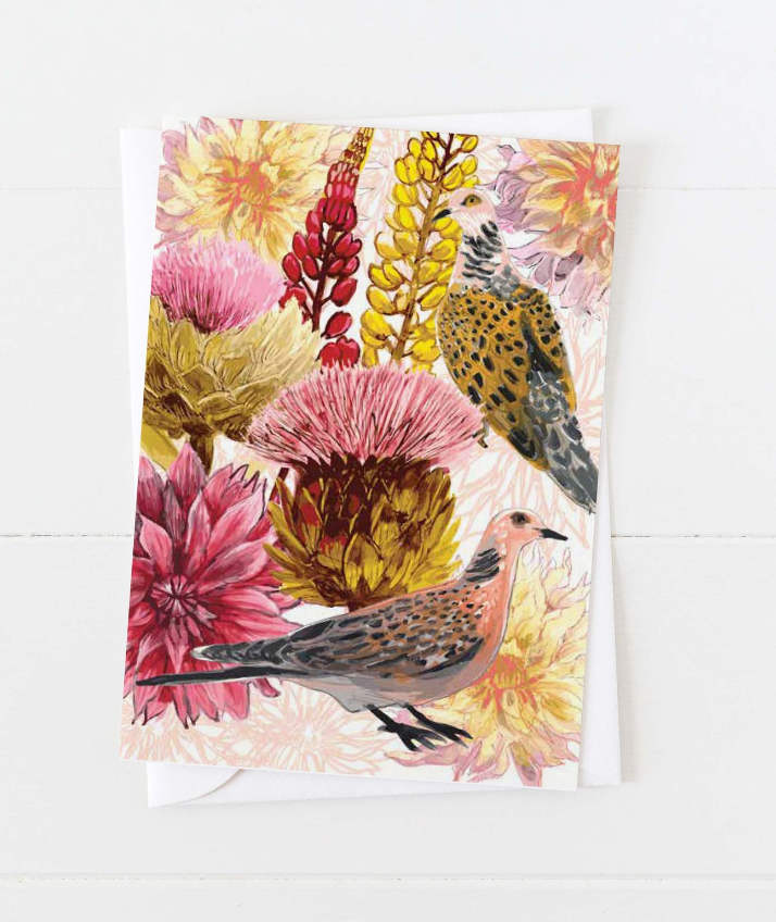 Dahlias, Doves and Artichokes by Briana Corr Scott