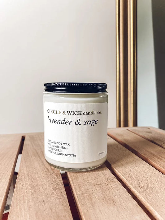 Circle & Wick Candle-Lavender and sage 9 oz